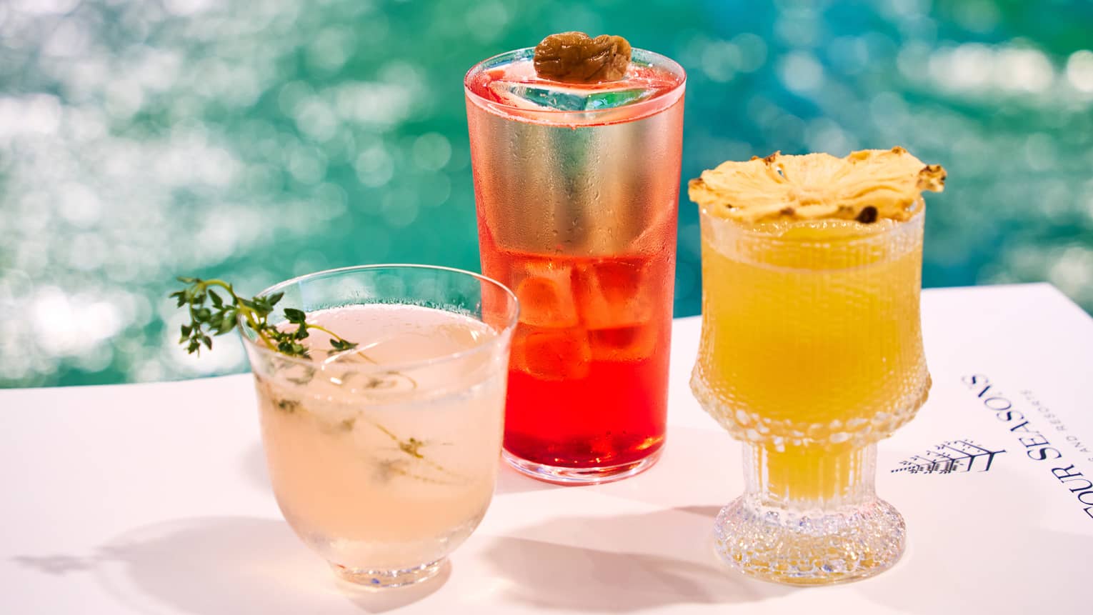 Summer cocktails by the pool