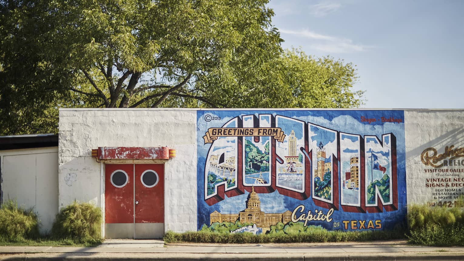 Welcome to Austin Mural painted on building