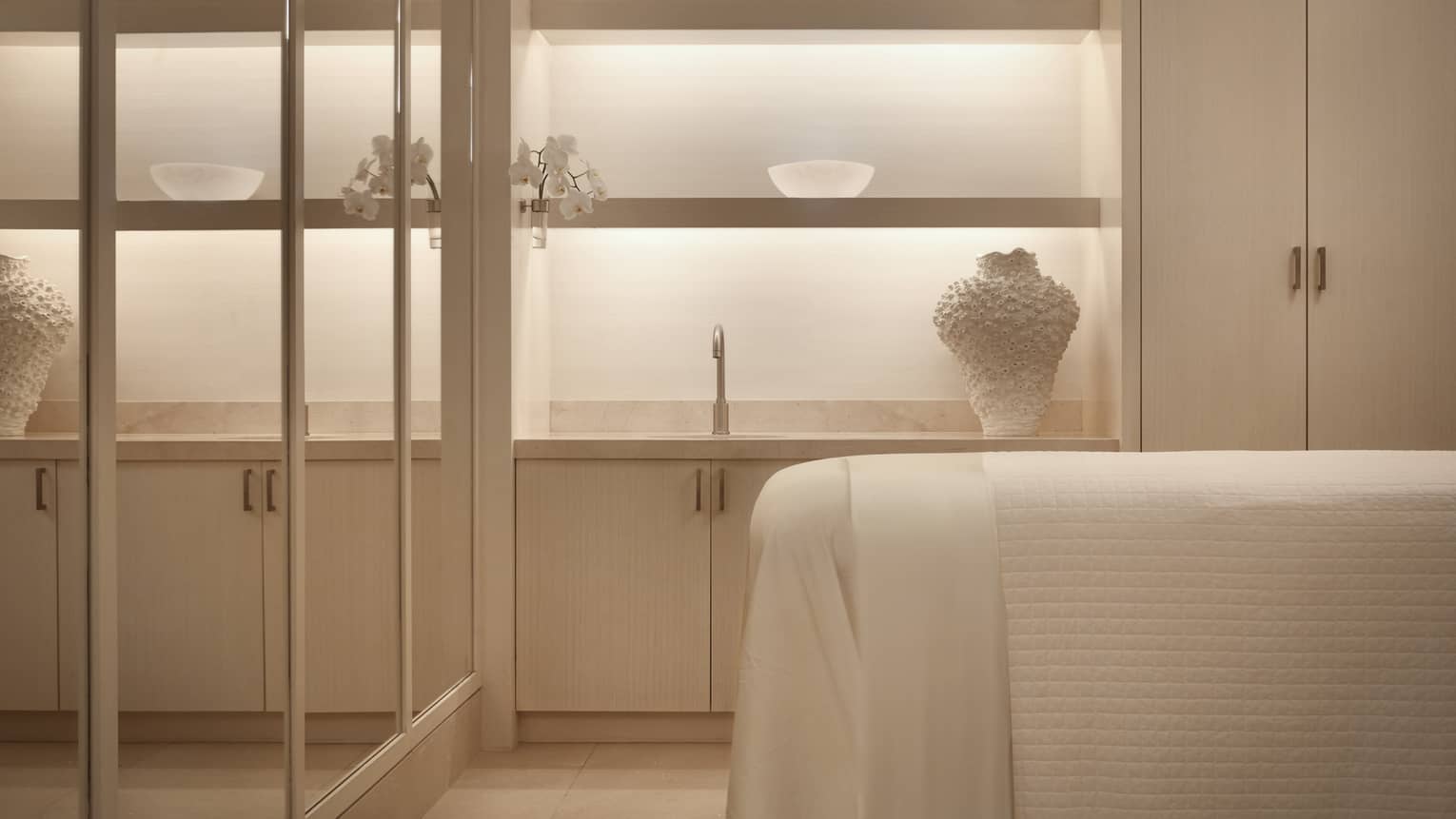 Soothing spa treatment room