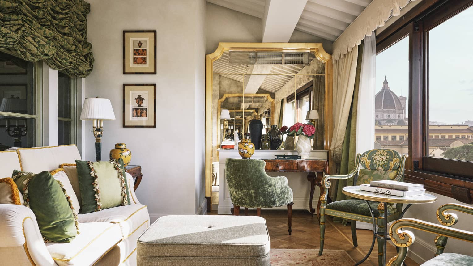 Sitting room with view of the Duomo, Executive Suite at Four Seasons Hotel Florence