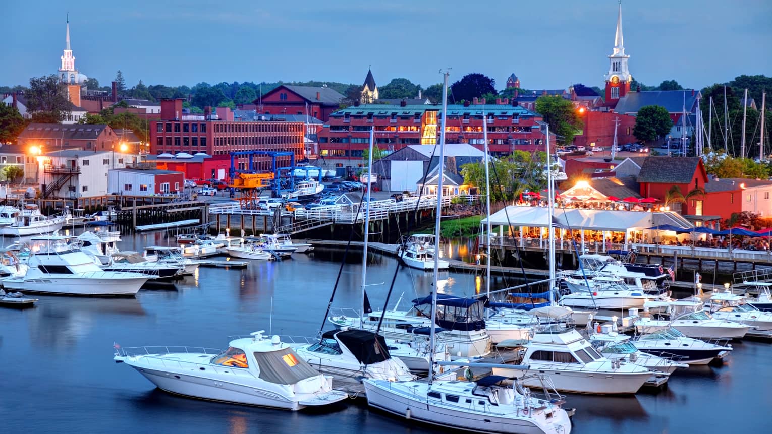 A pier with boats.