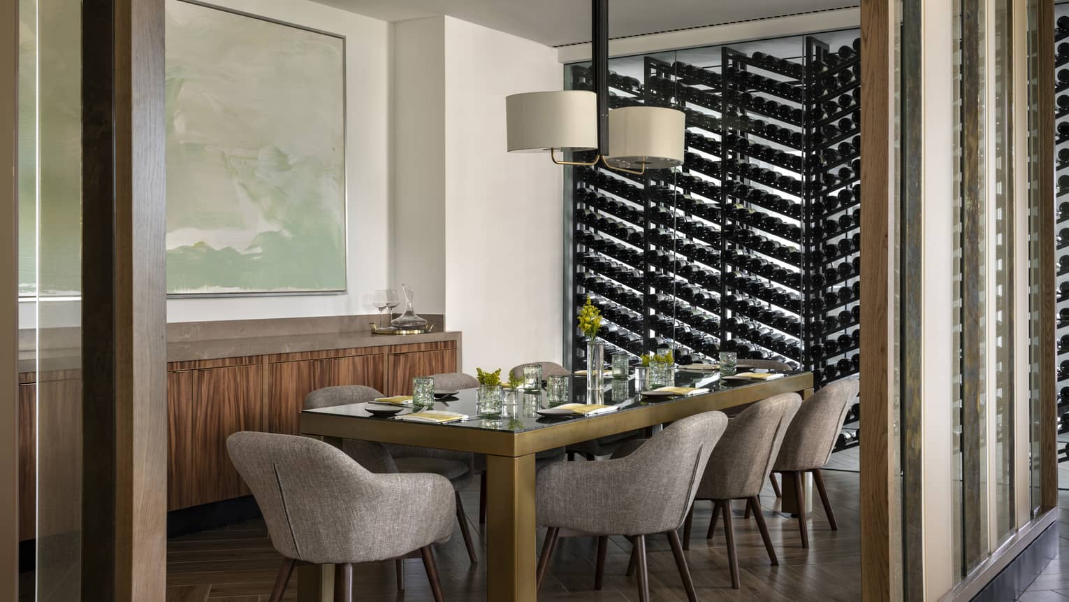 Dining table for a group at Coin & Candor, with a casual yet chic atmosphere
