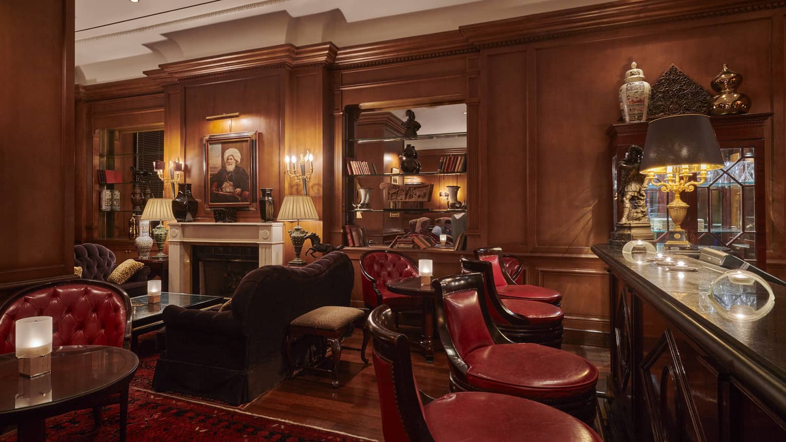 An empty bar at four seasons hotel boston one dalton