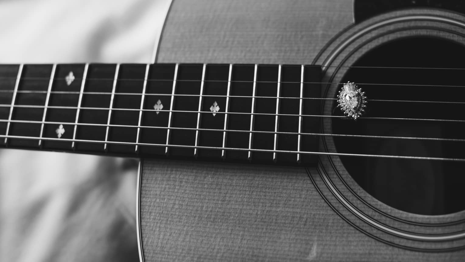 Zoomed-in guitar