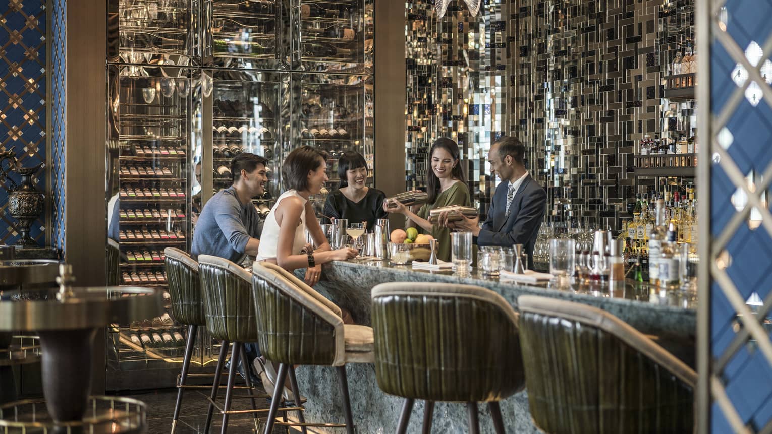 Guests sitting at the bar