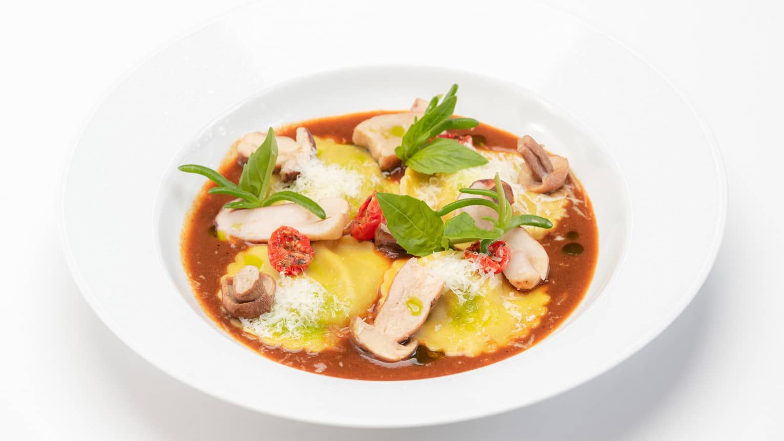 Homemade truffle ravioli