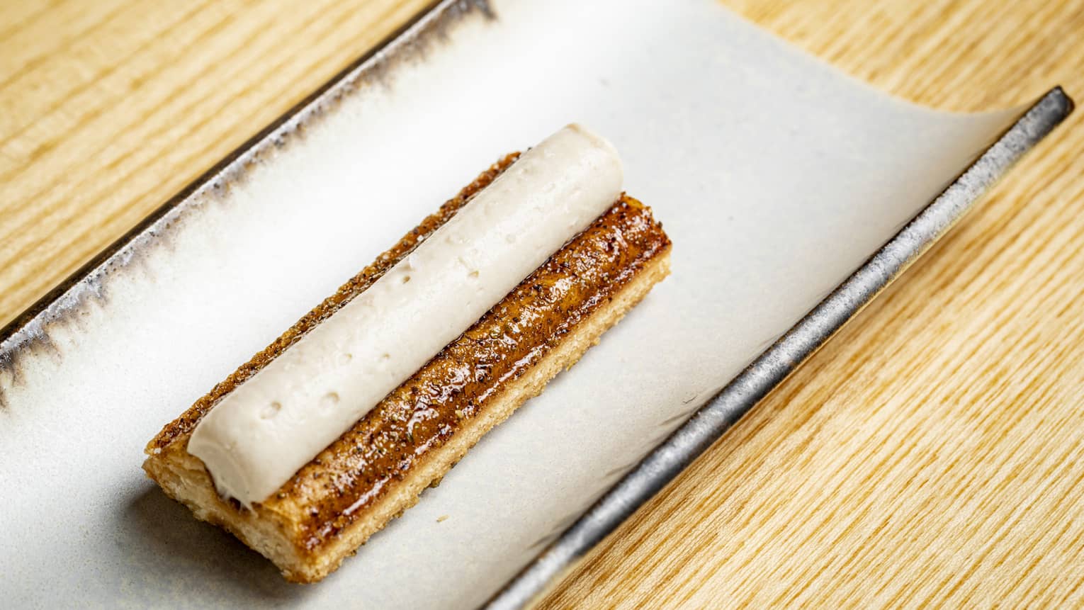 Crunchy Seaweed Puff Pastry with Jasmine Cream