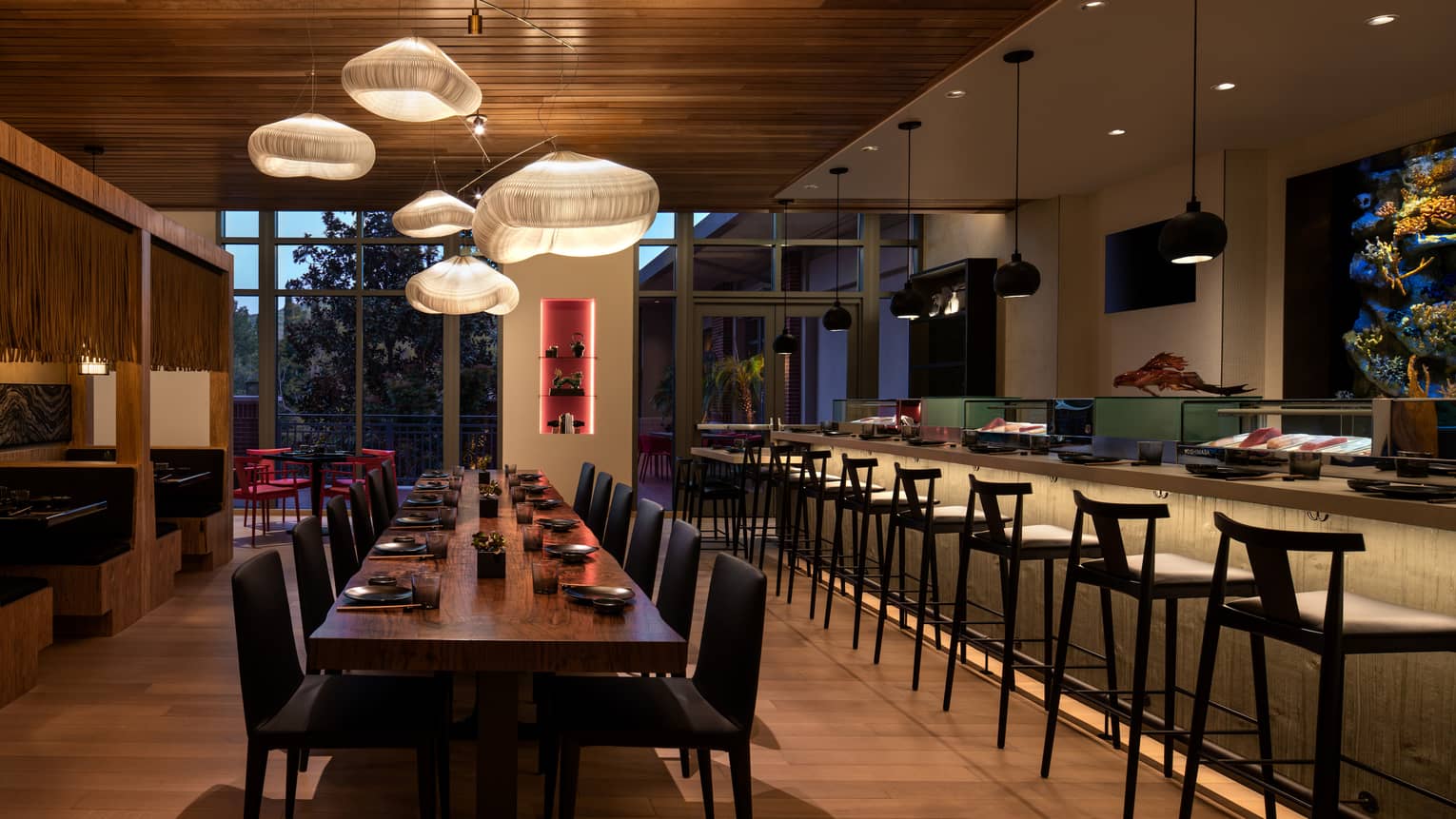 The sushi bar area at Onyx restaurant