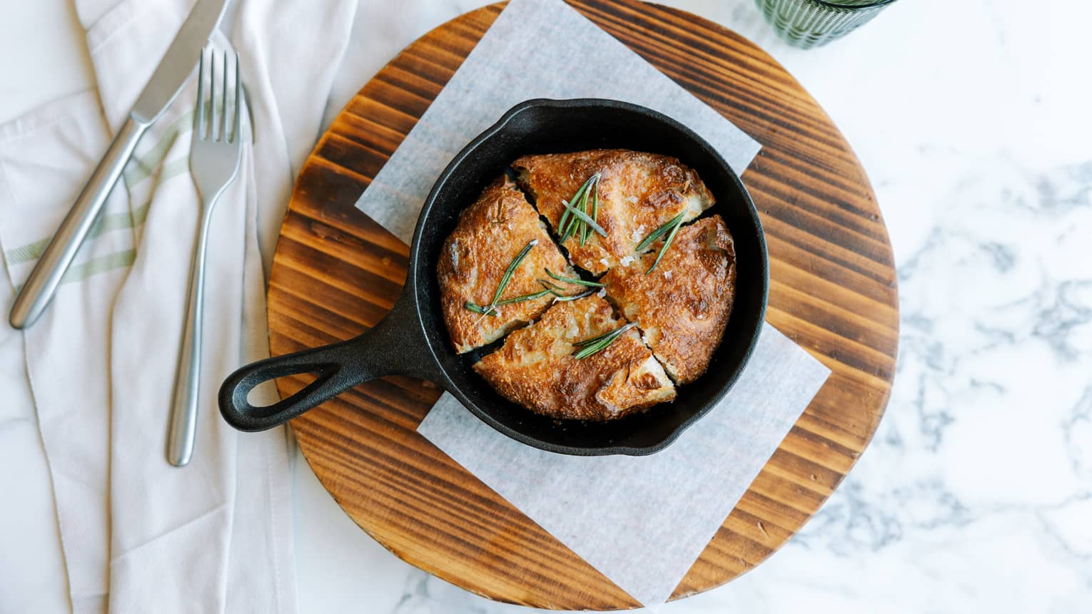 Food in a small cast iron pan
