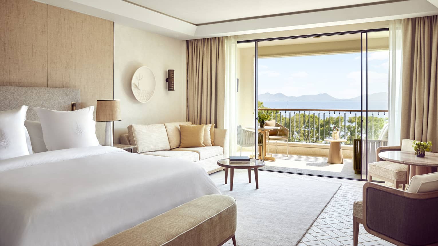Luxury sea-view guest room with balcony at Four Seasons Resort Mallorca