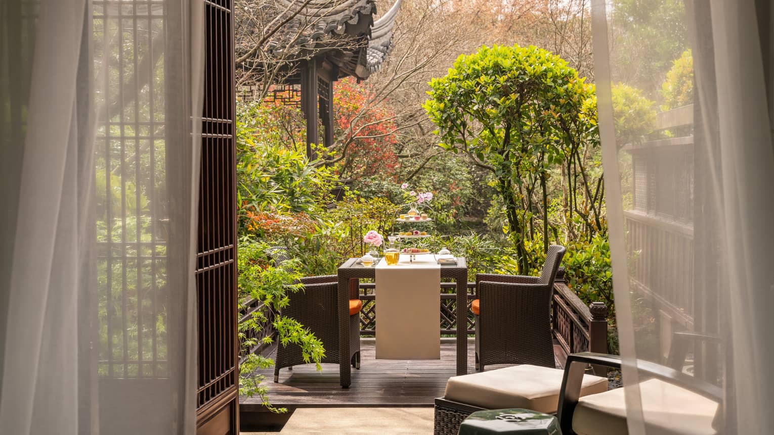 Chinese garden terrace