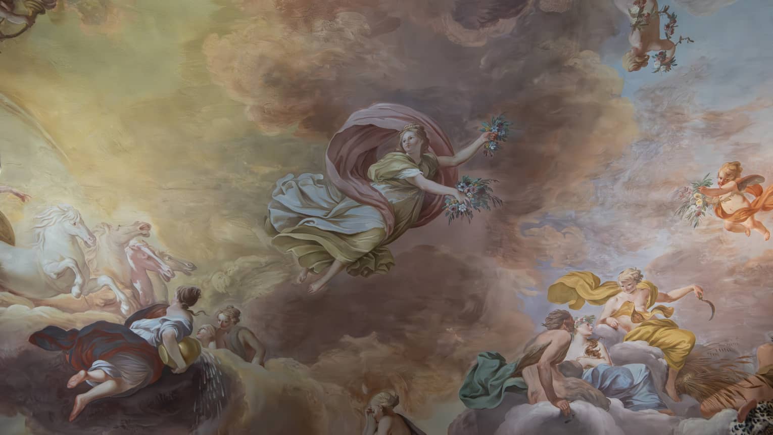 Historic painted ceiling of Presidential Suite at Four Seasons Hotel Florence
