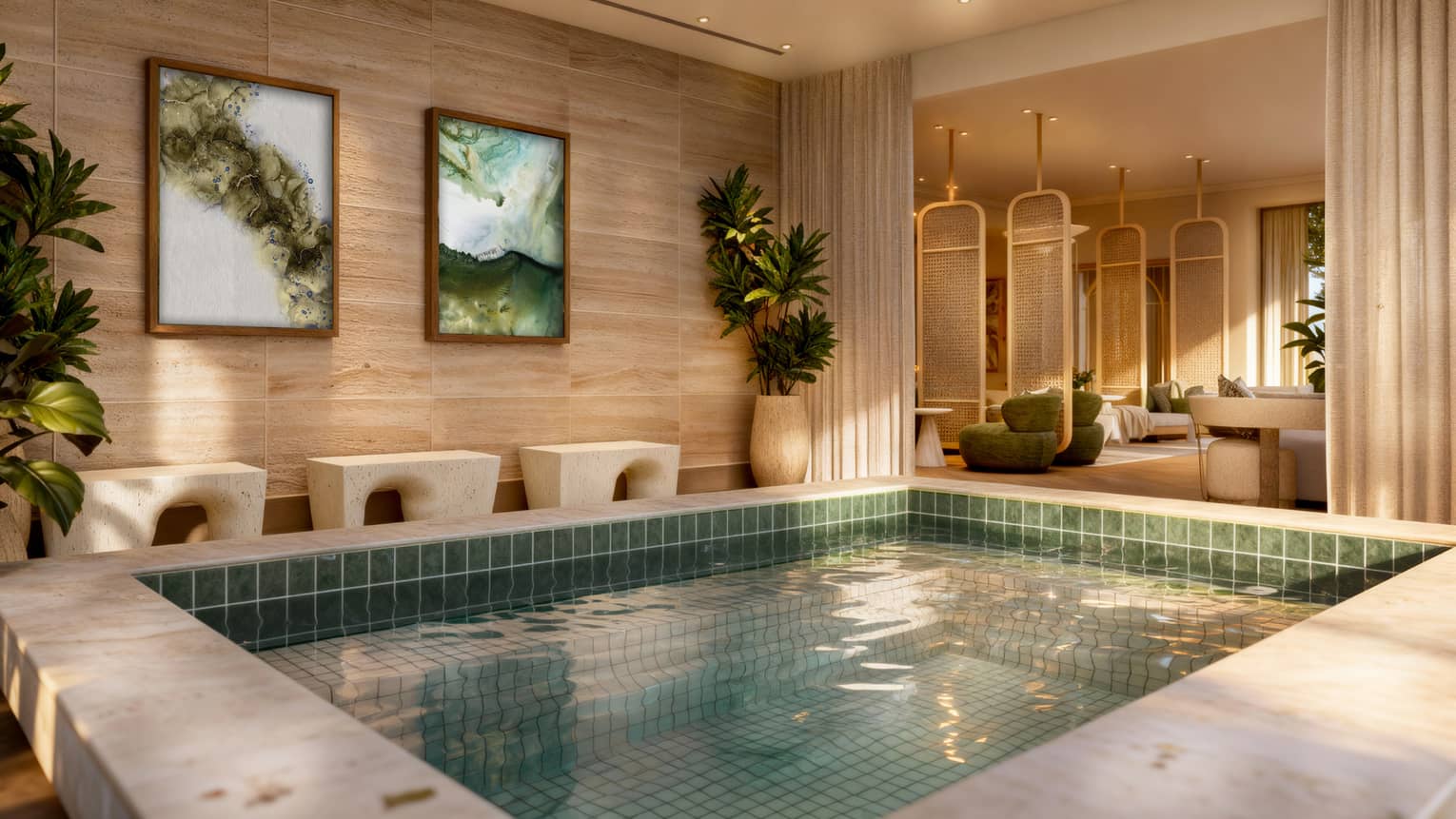 Rendering of a hot tub in the spa