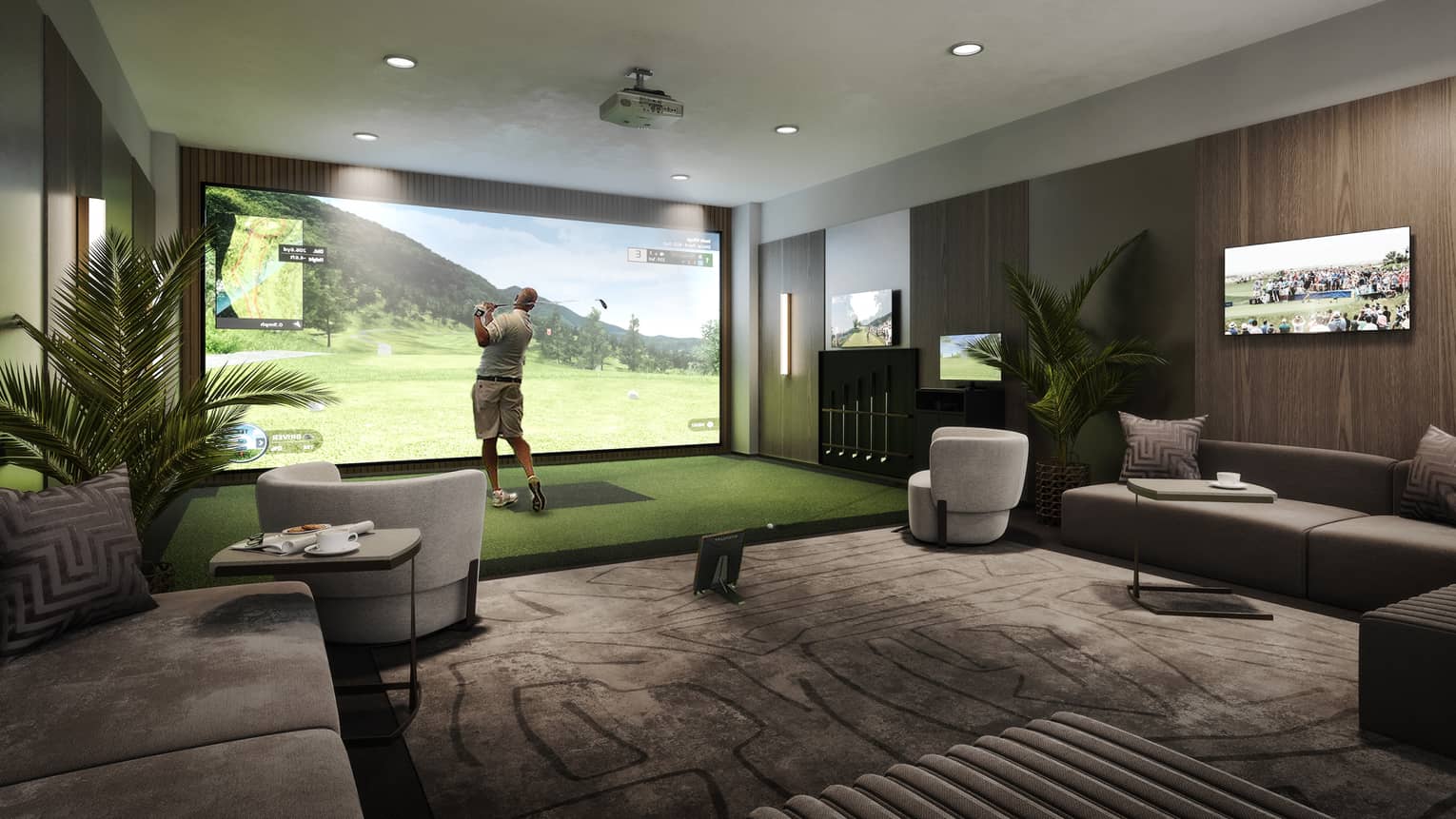Rendering of golf simulator