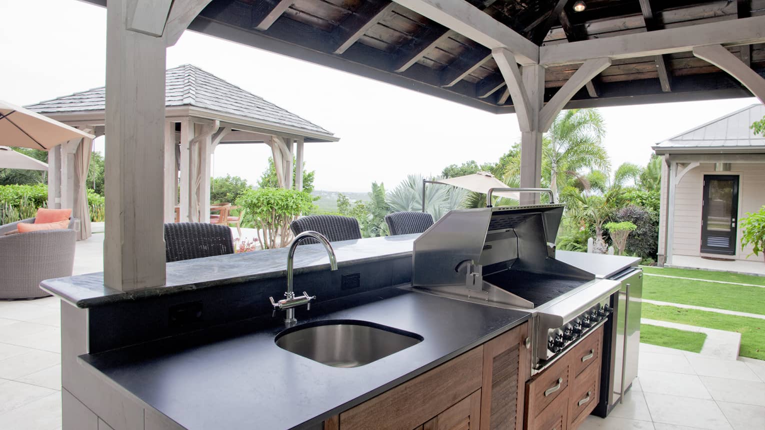 Outdoor covered kitchen