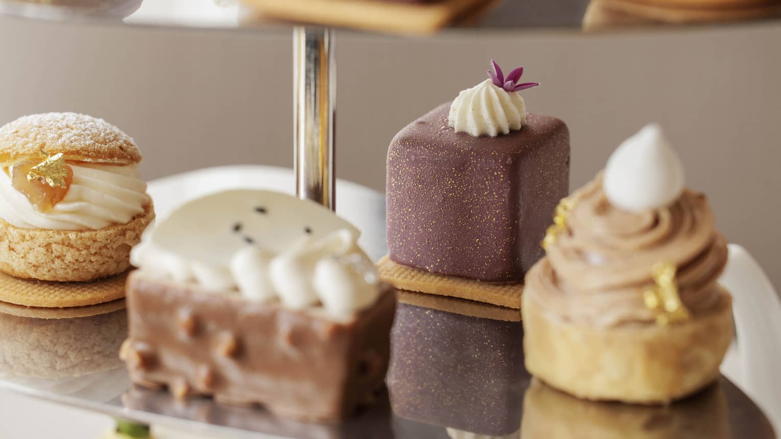 Afternoon tea delights on tiered platter