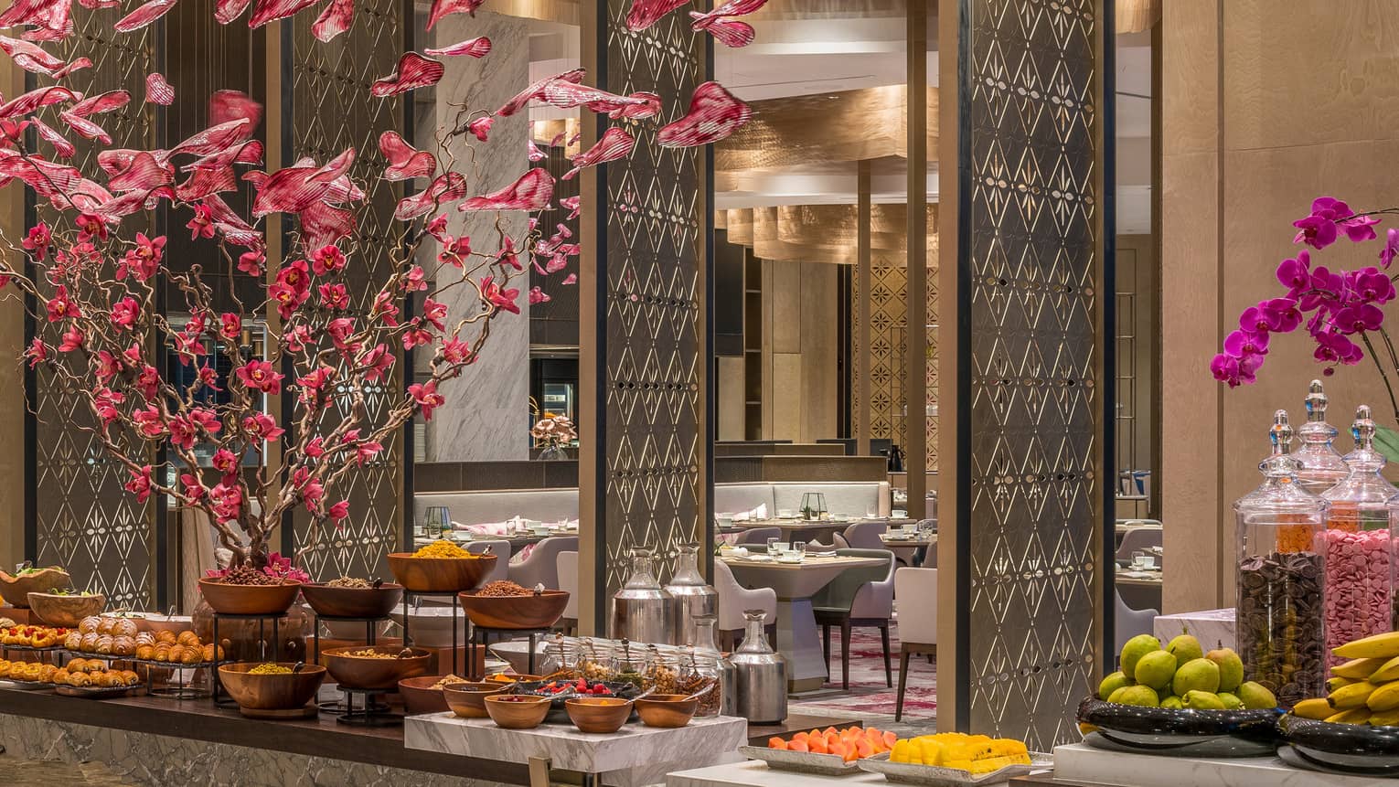 Curate buffet table with fruits and vegetables