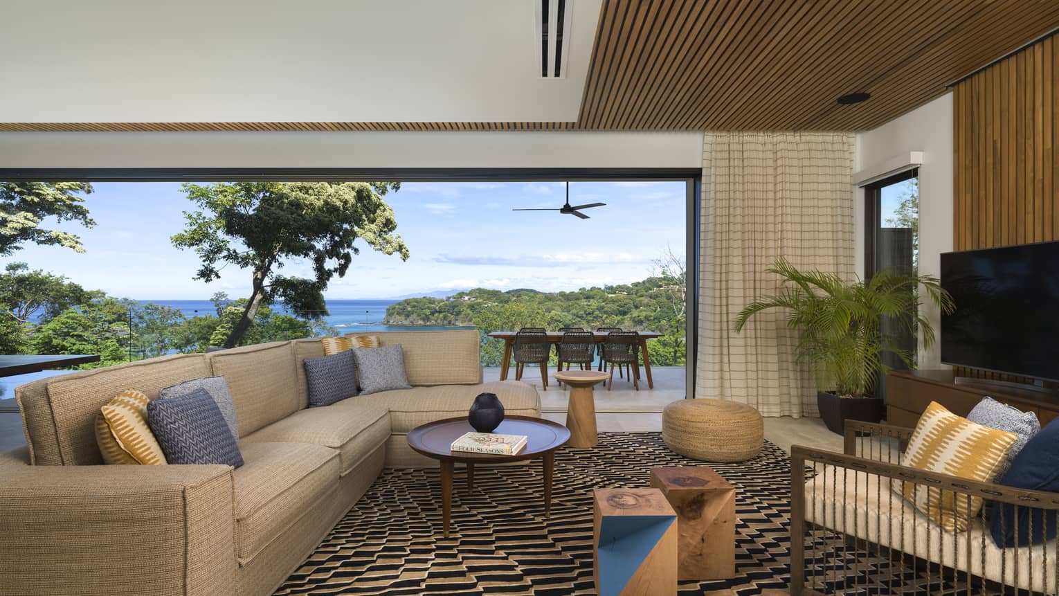 Living Room at an ocean-view suite