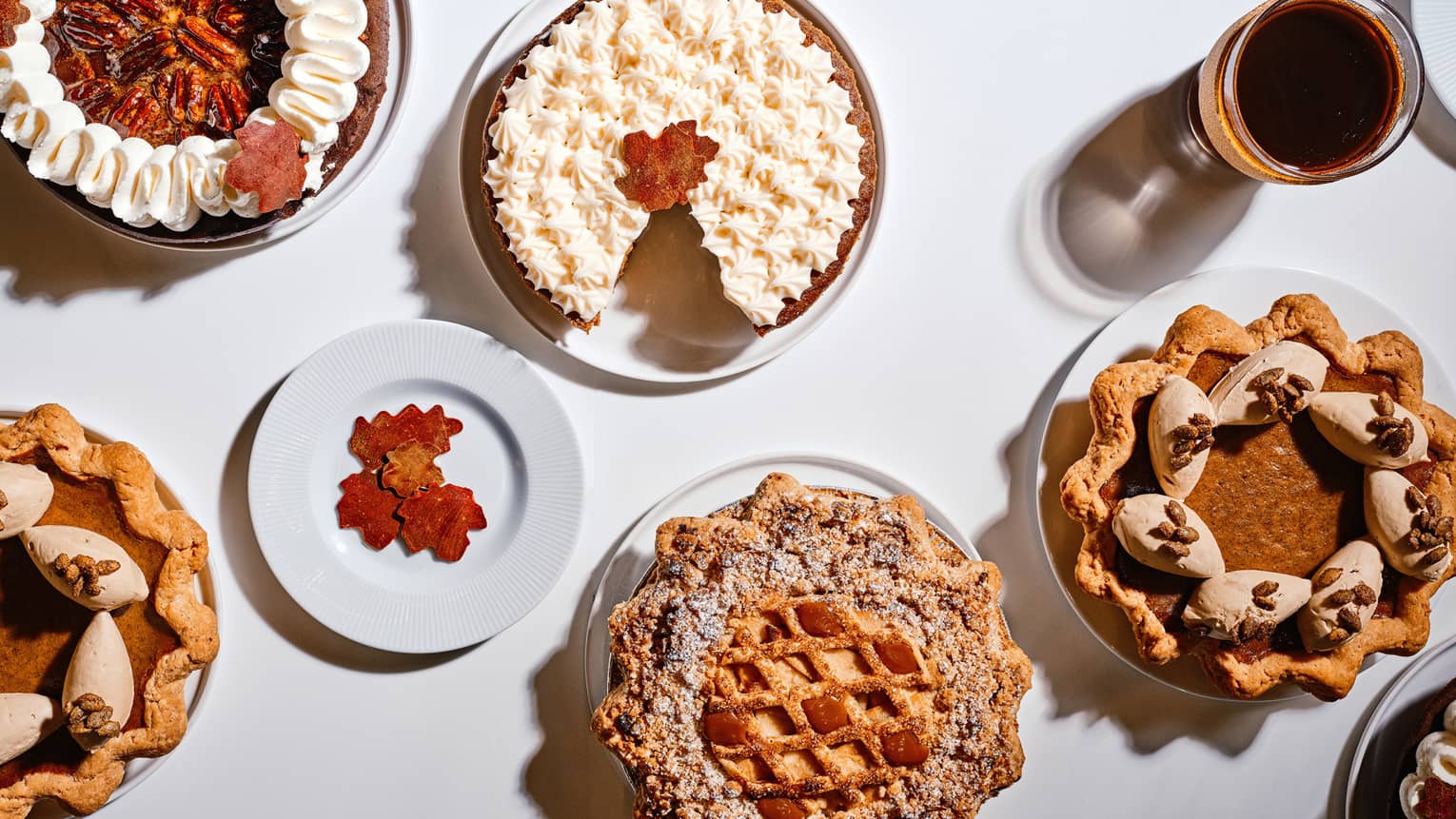 An assortment of pies.