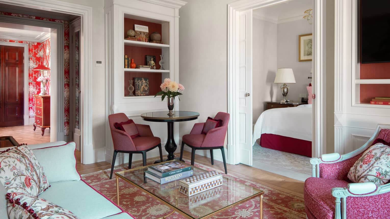 One-bedroom luxury hotel suite with elegant living room at Four Seasons Hotel Florence
