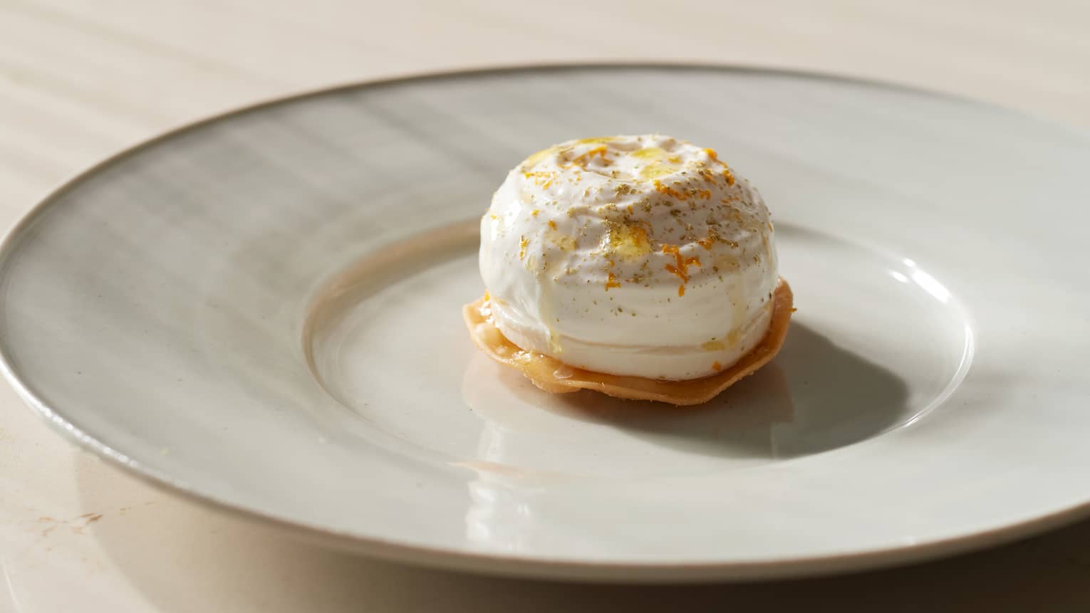 Gourmet dessert on white plate