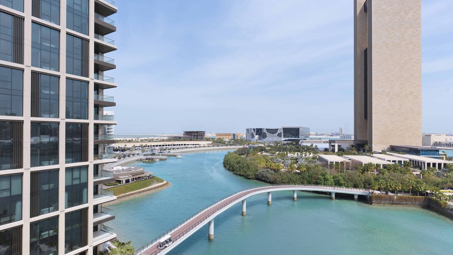 View of bridge, bay and Four Seasons building