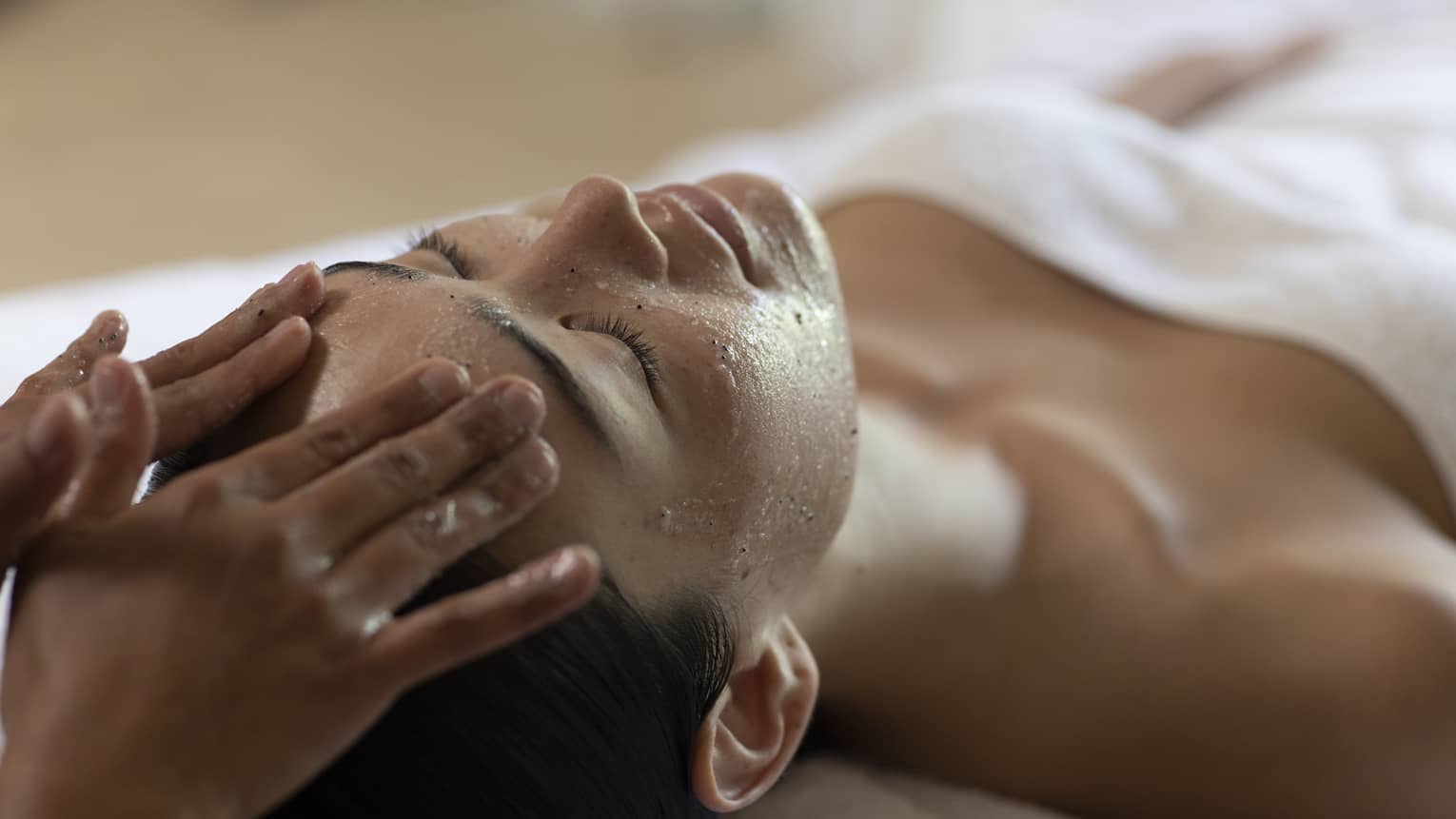 Woman getting a facial