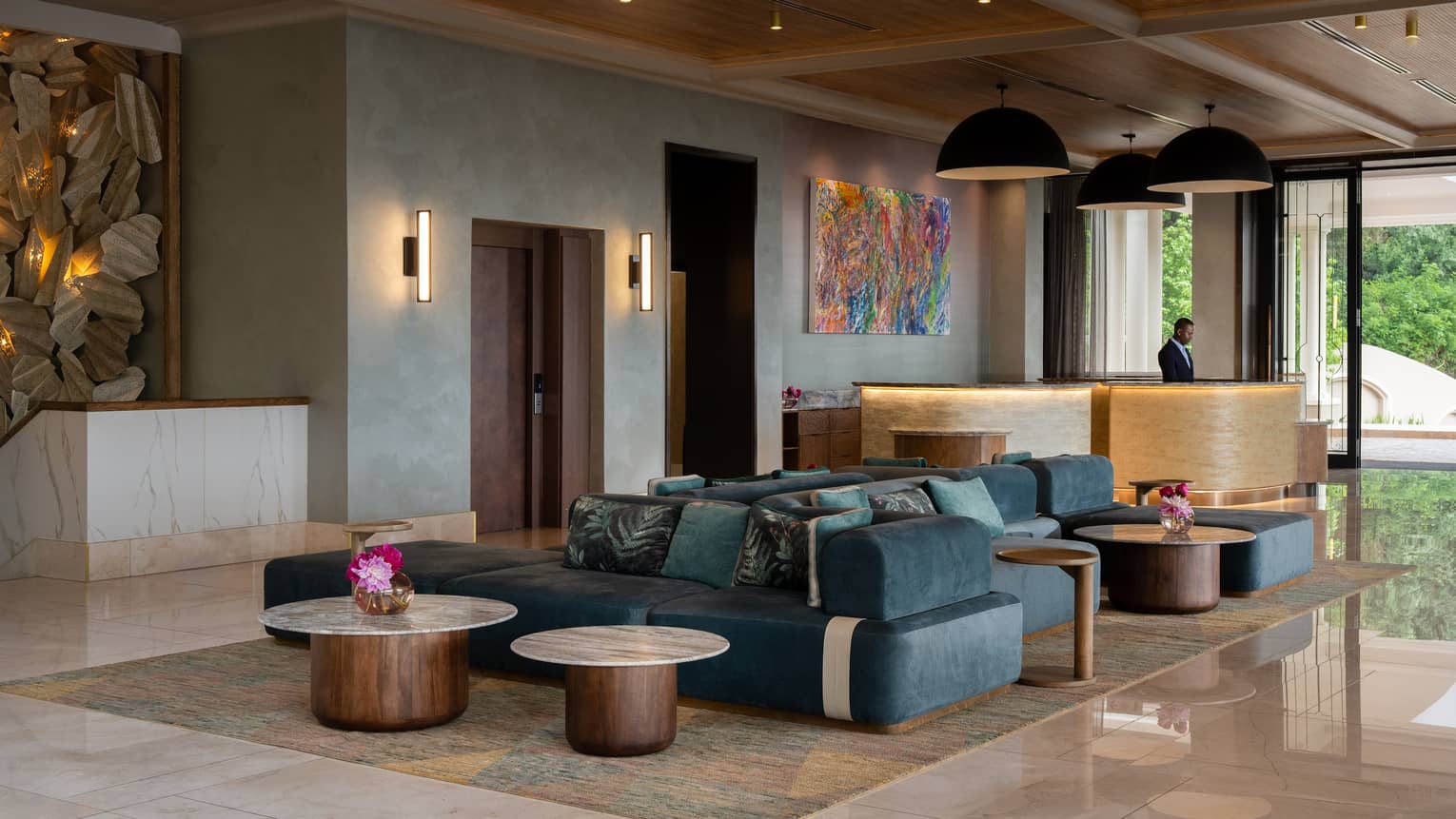 Seating area in the lobby