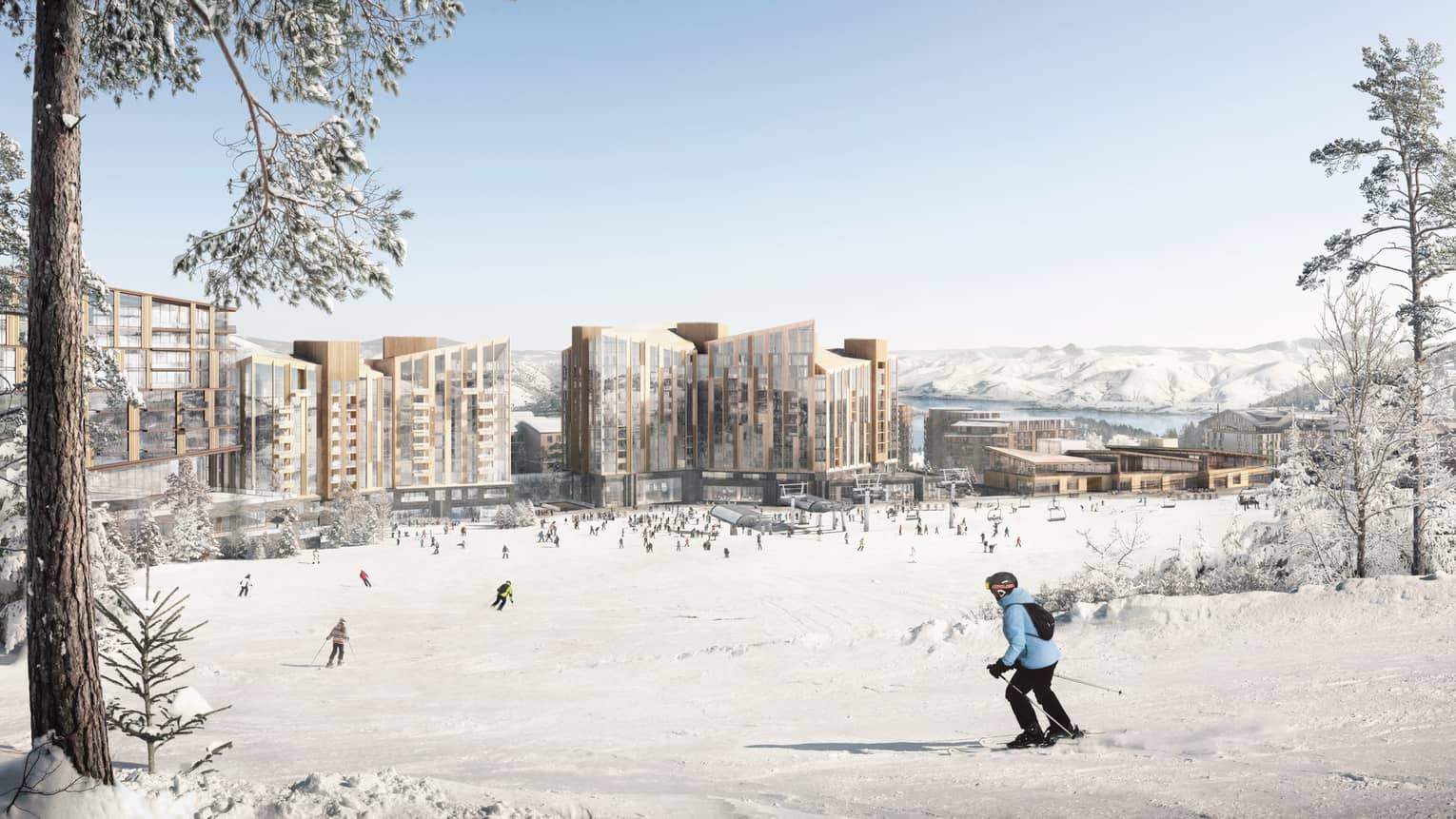Rendering of ski slopes