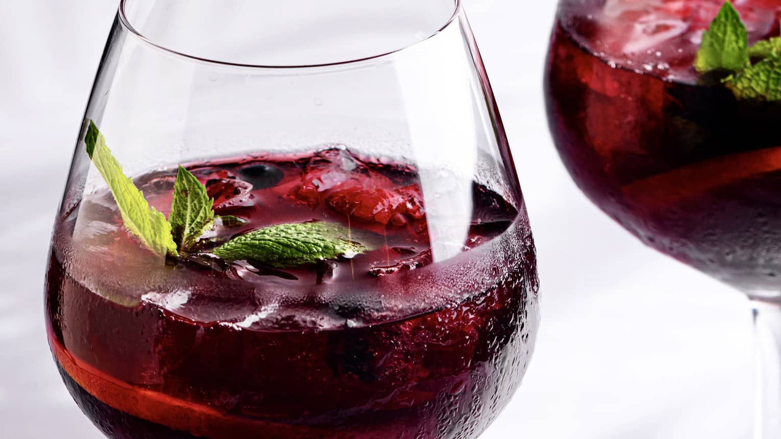 A deep red cocktail.