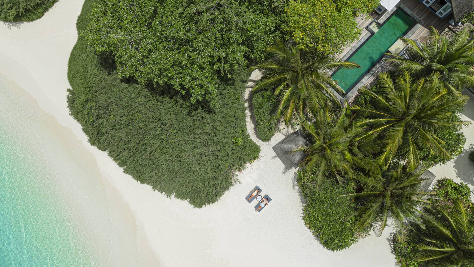 Aerial shot of Beach Villa