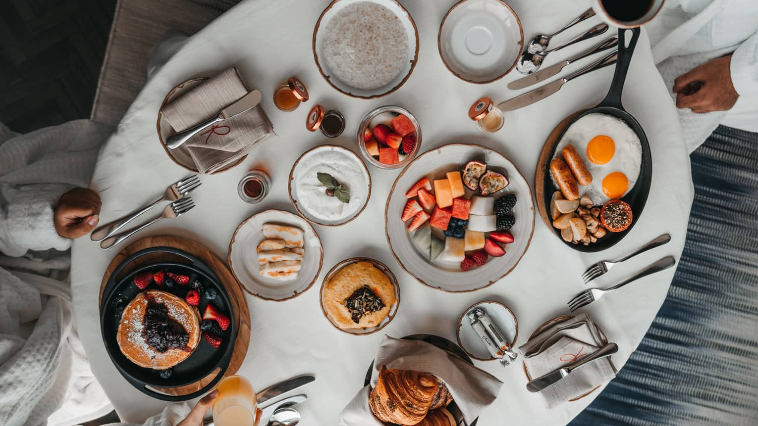In-Room Dining breakfast spread