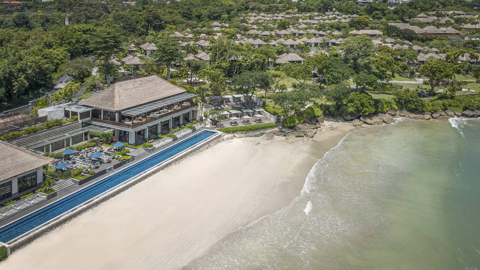 Aerial view of Resort with shoreline visible