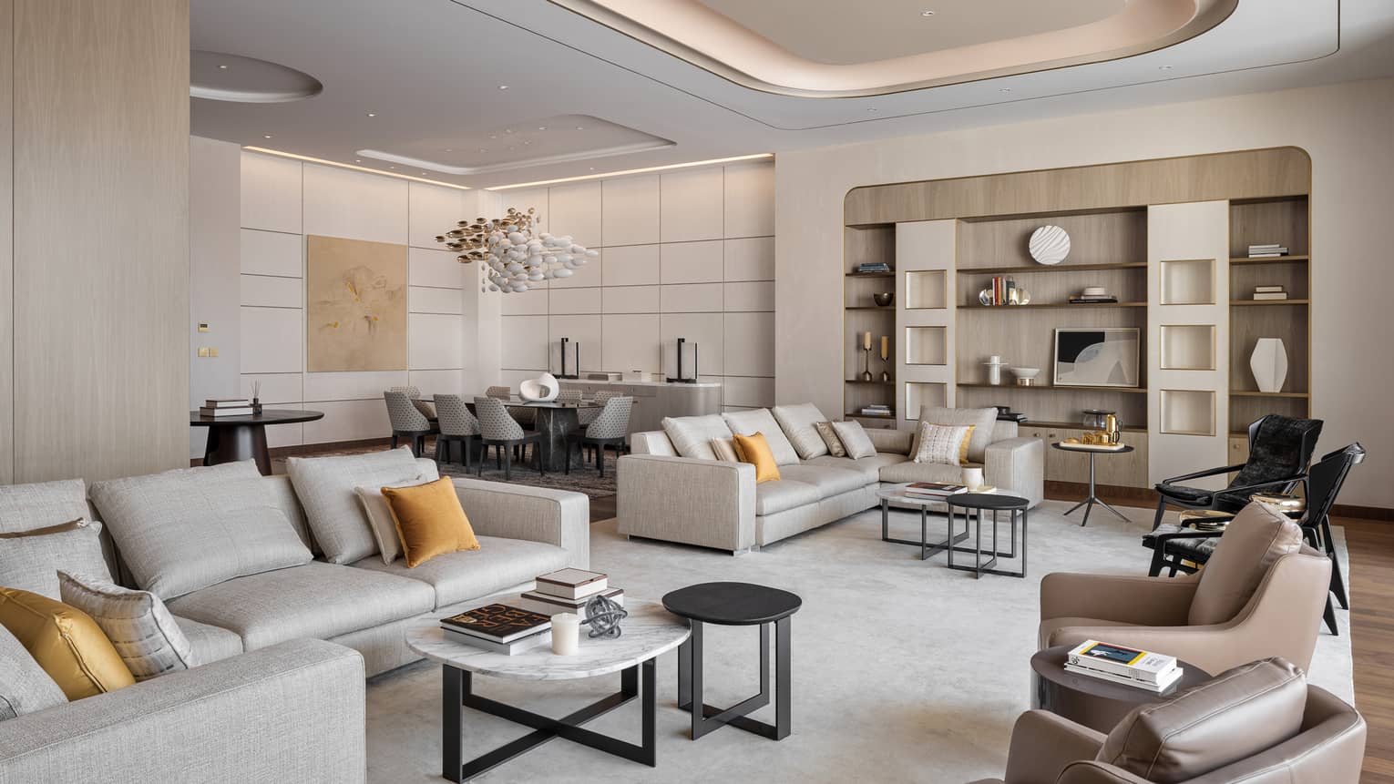 Living room and dining room interior