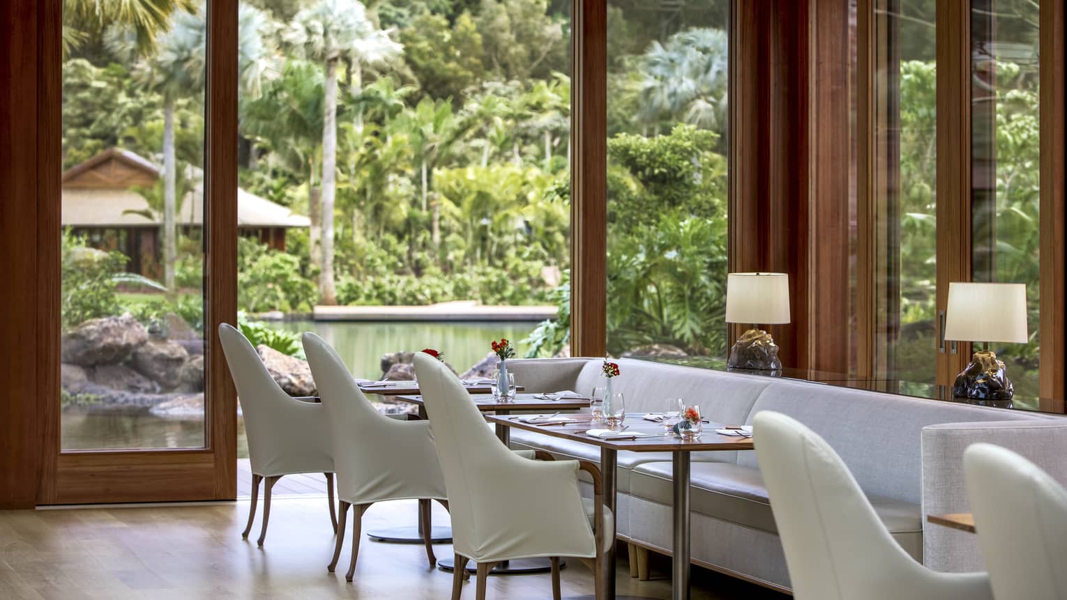 Elegant dining room featuring teak design