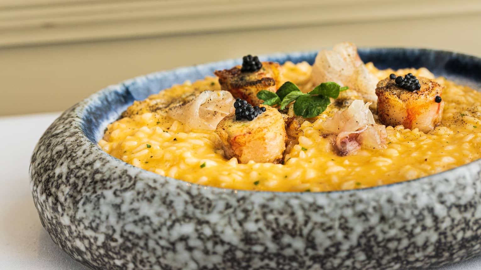 Seafood dish with mussels and shrimp.