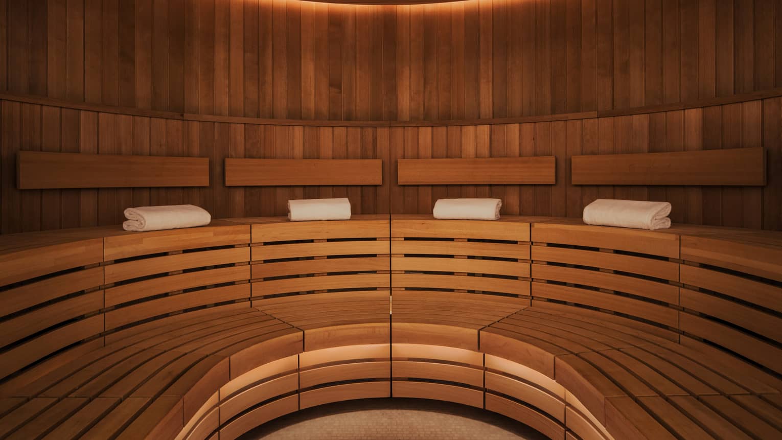 Interior of a cedar sauna