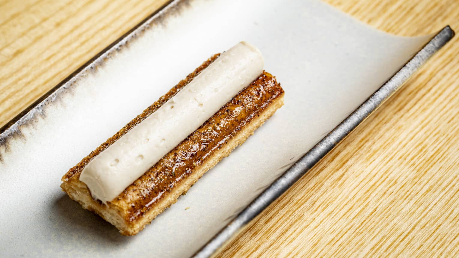 Crunchy Seaweed Puff Pastry with Jasmine Cream