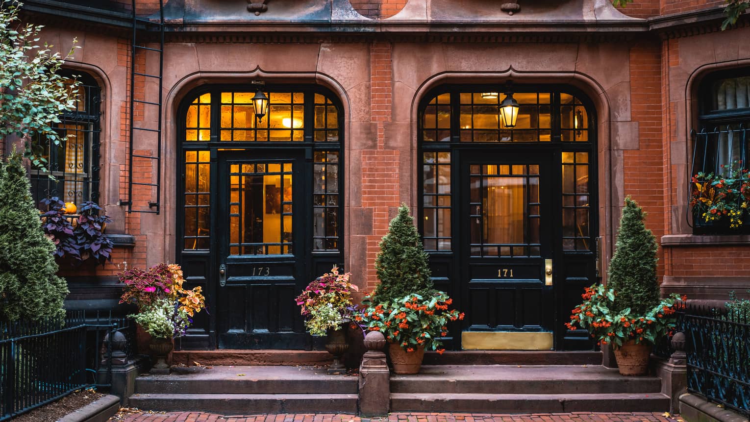 Red brick building entryway.