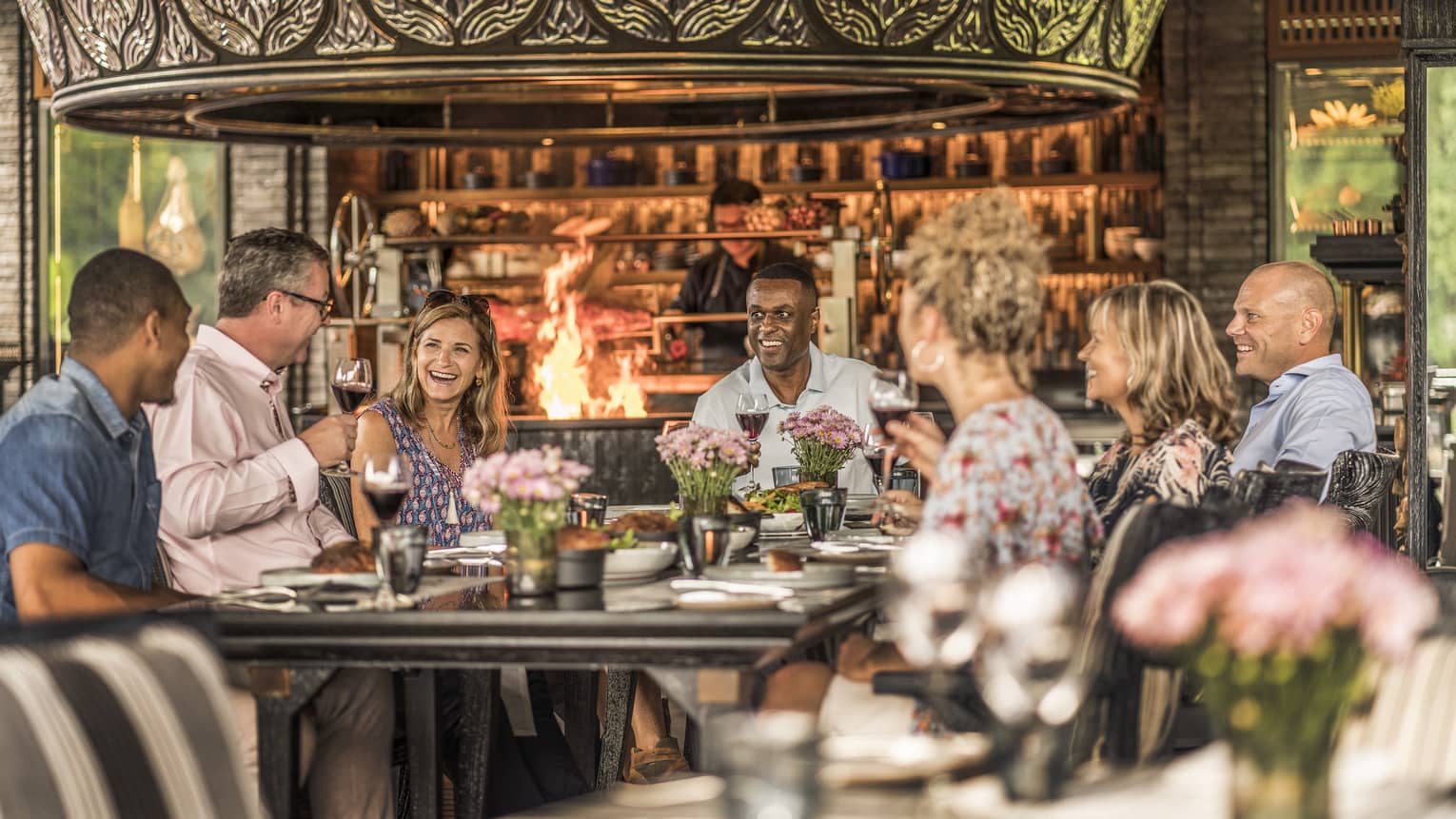Guests laugh at Char Restaurant