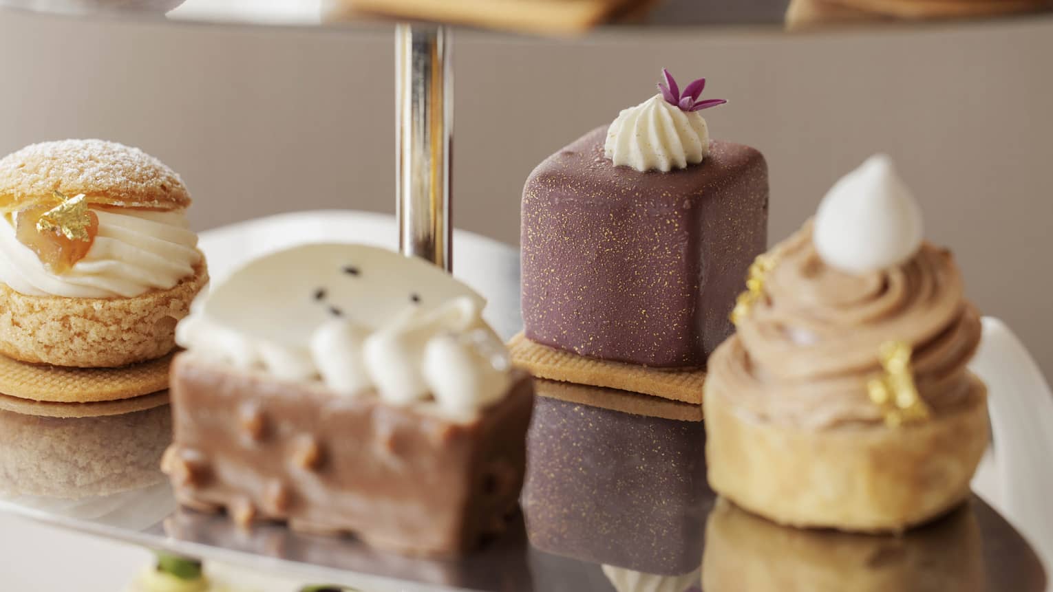 Afternoon tea delights on tiered platter