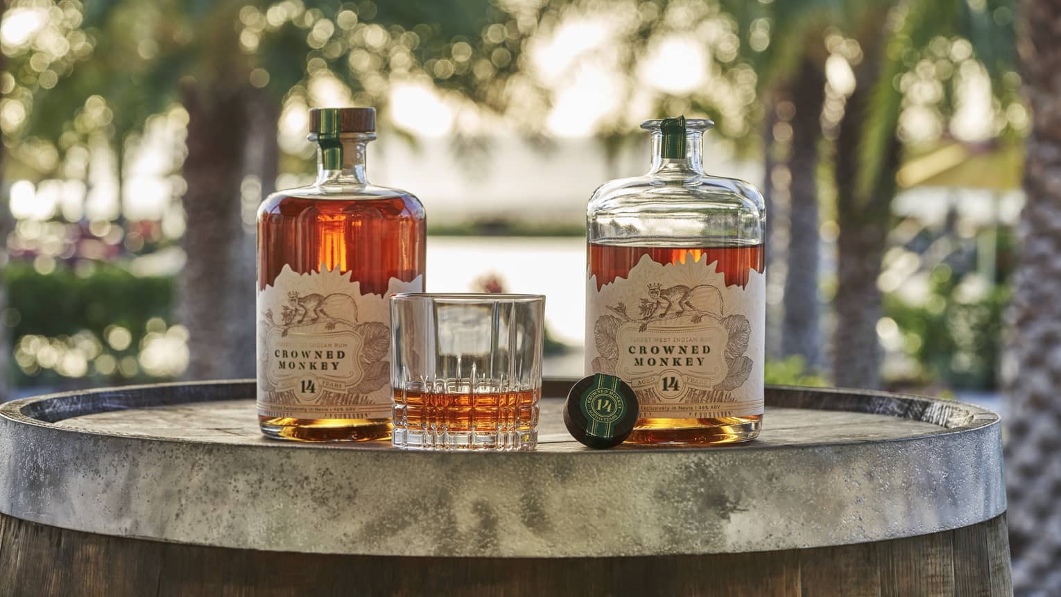 Two bottles of rum.