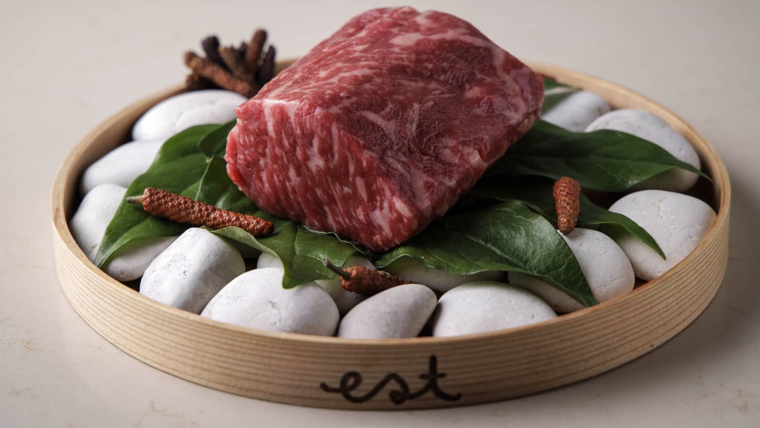 Raw piece of Wagyu Japanese beef