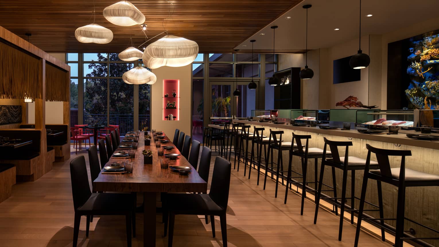 The sushi bar area at Onyx restaurant