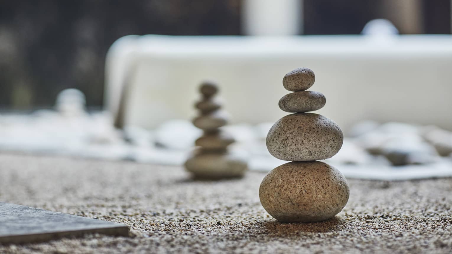 Round stones stacked on top of each other