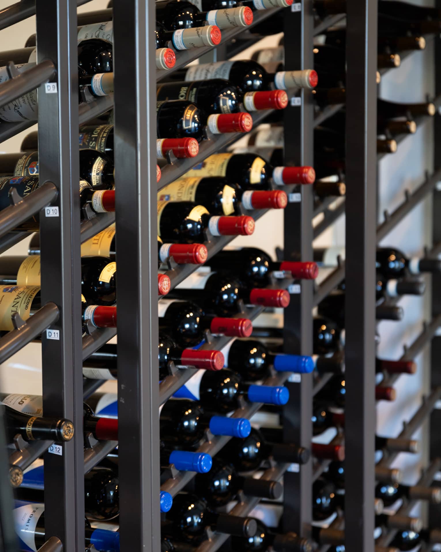 A display of wine bottles side-by-side