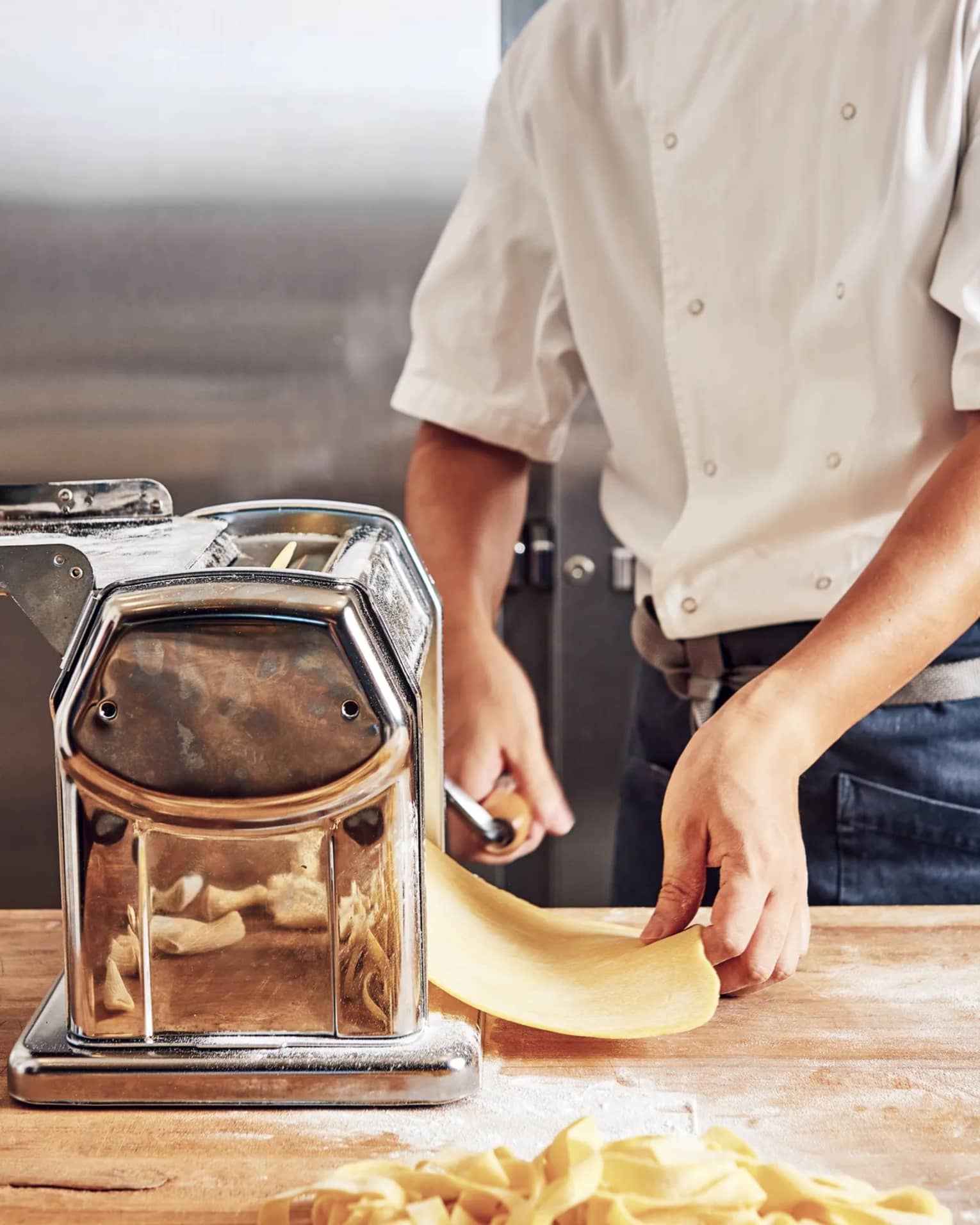 Chef making pasta by hand