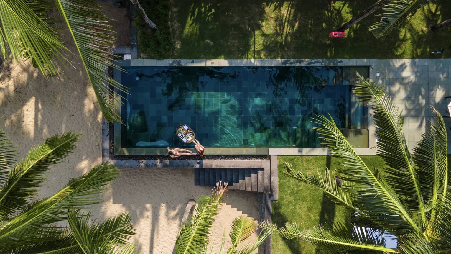 Aerial view of the pool