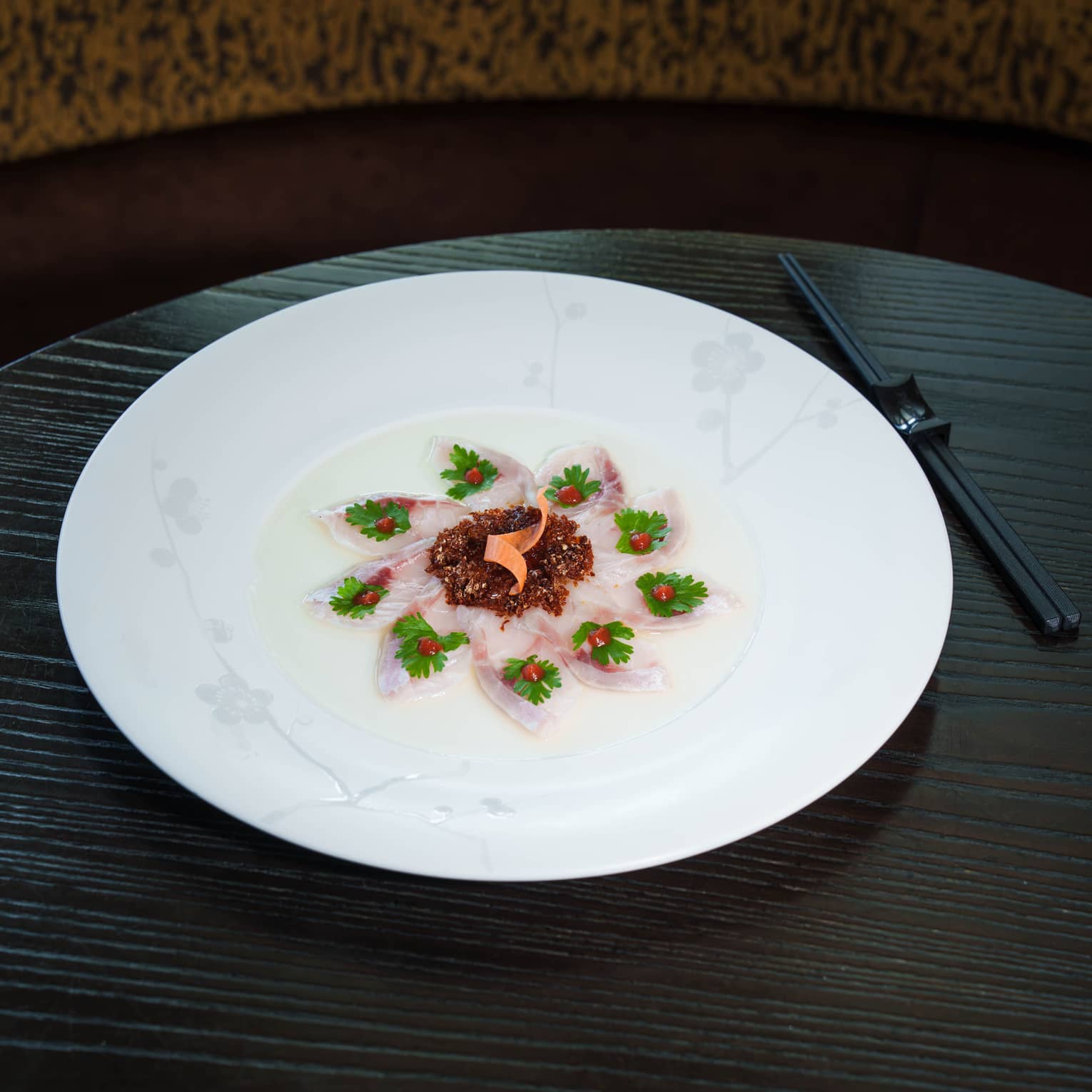Fresh sashimi served on a white plate