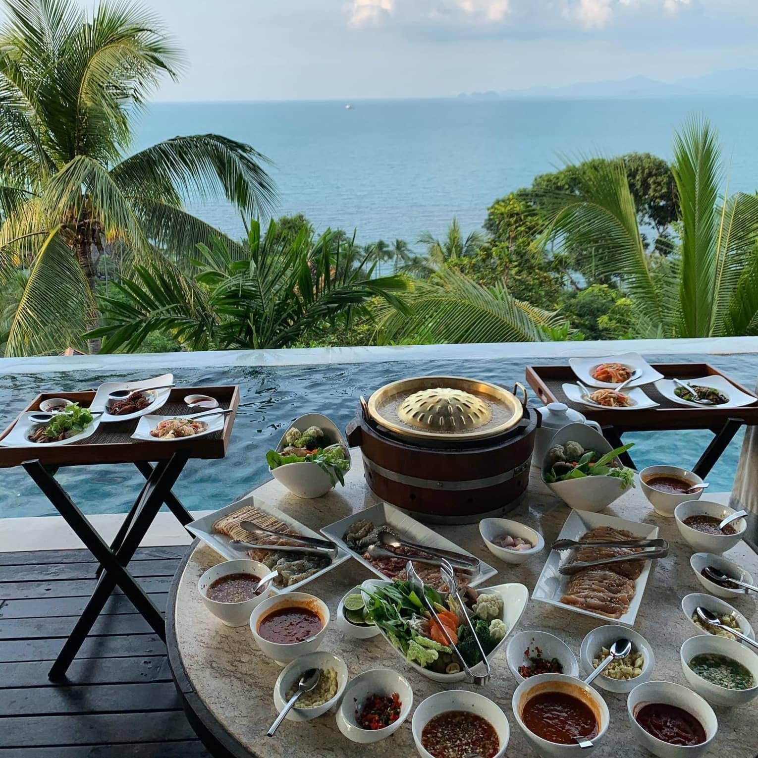 Poolside dining